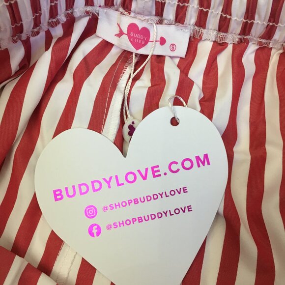 Buddy Love Womens Small Martina Two-Piece Set Red Stripe Lounge Wear Beach Cover - Picture 12 of 16